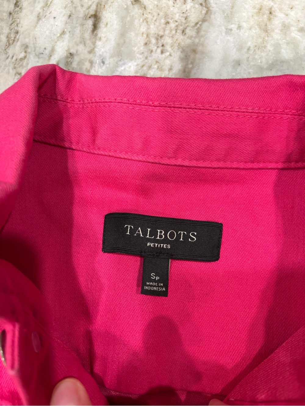Talbots Women's Pink Ruffle-Trim Denim Jacket size SP - Picture 6 of 9